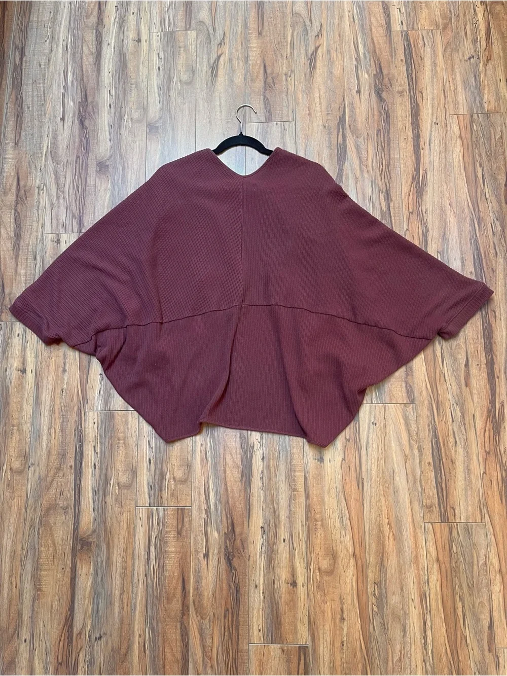 Free People FP Beach Ribbed Cocoon Cardigan Burgundy Size XS/S